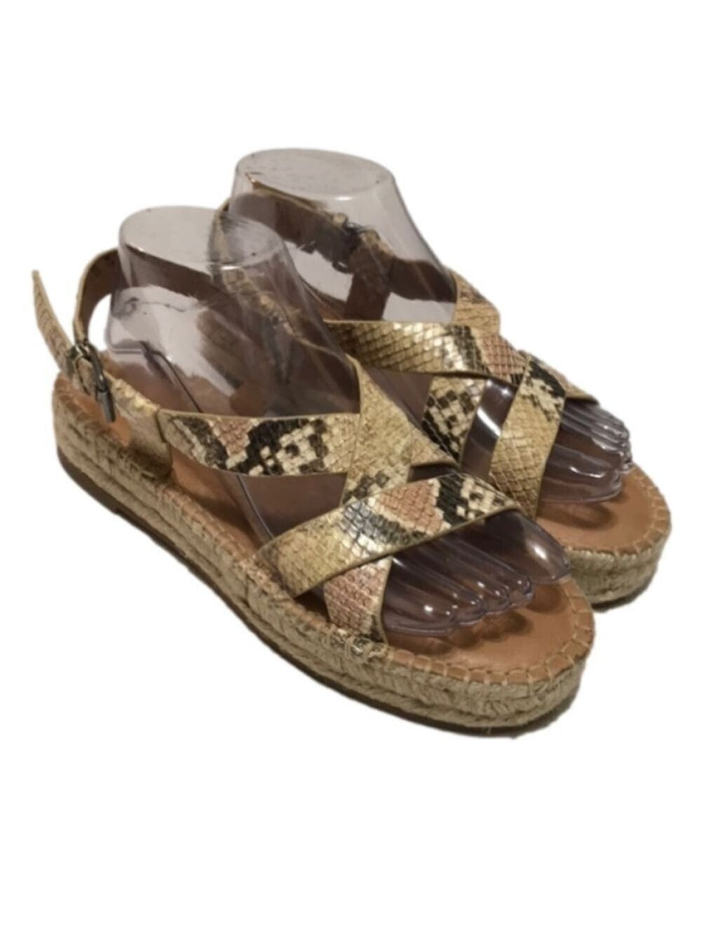 𝅺Madewell Malia Espadrille Sandal Snake Embossed Leather 8M